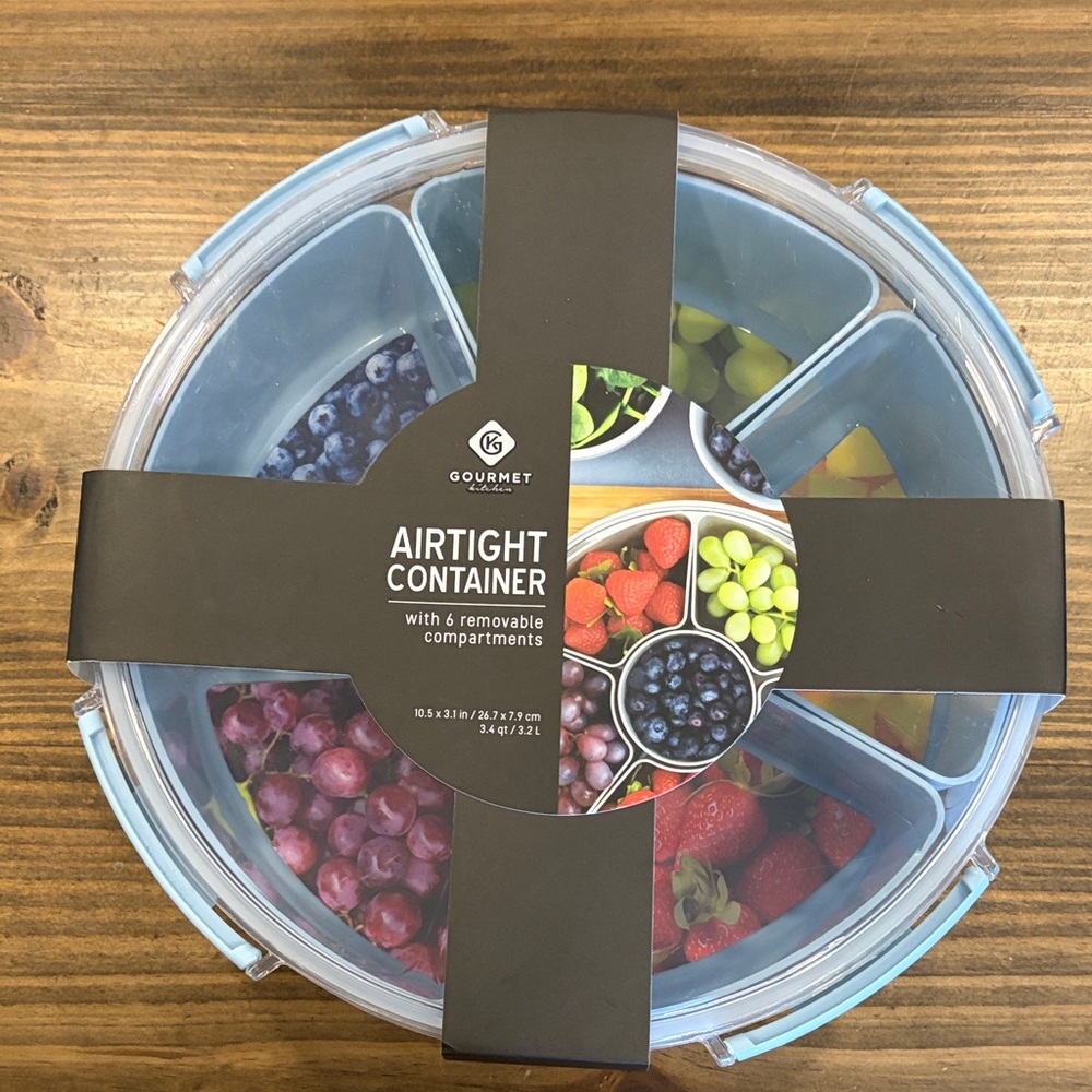 Airtight Container with Removable Compartments - Blue
